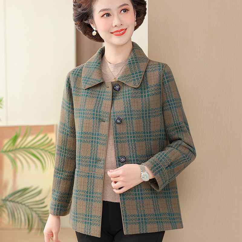 春 コーデ レディース ファッション オシャレ カワイイ シンプル きれいめ ナチュラル 上品カジュアル 婦人服 コート 秋服 ウール チェック柄 トップス 服 ｜リコット 9,845円