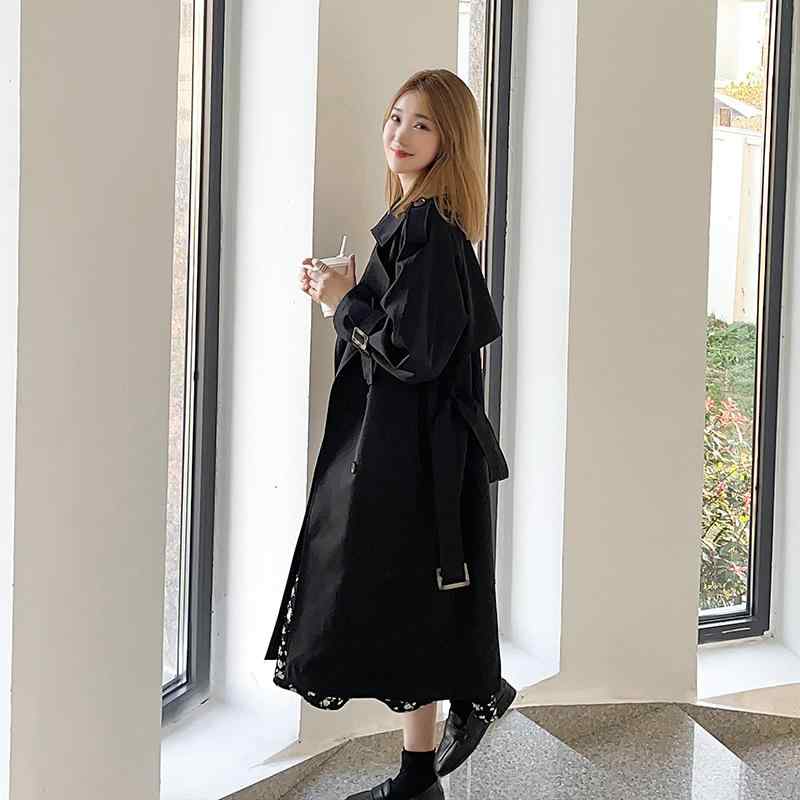 春 コーデ レディース 流行り物 オシャレ カワイイ   分かりやすい 好いたらしいめ 自然的 雅びやか心地よい お上さん服 上衣 か細い 上衣 ハイエンド かっこいい 黒 ロング 気が大きい大きさ