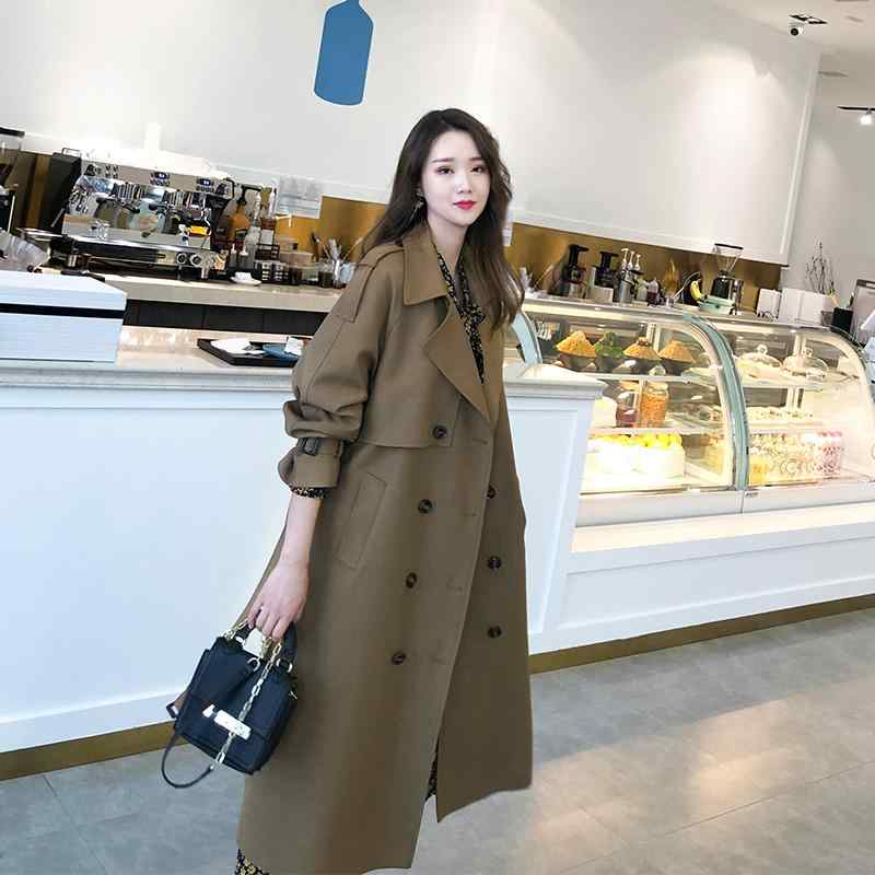 春 コーデ レディース ファッション オシャレ カワイイ シンプル きれいめ ナチュラル 上品カジュアル 婦人服 ハイエンド ロング カーキ コート 大きいサイズ ｜リコット