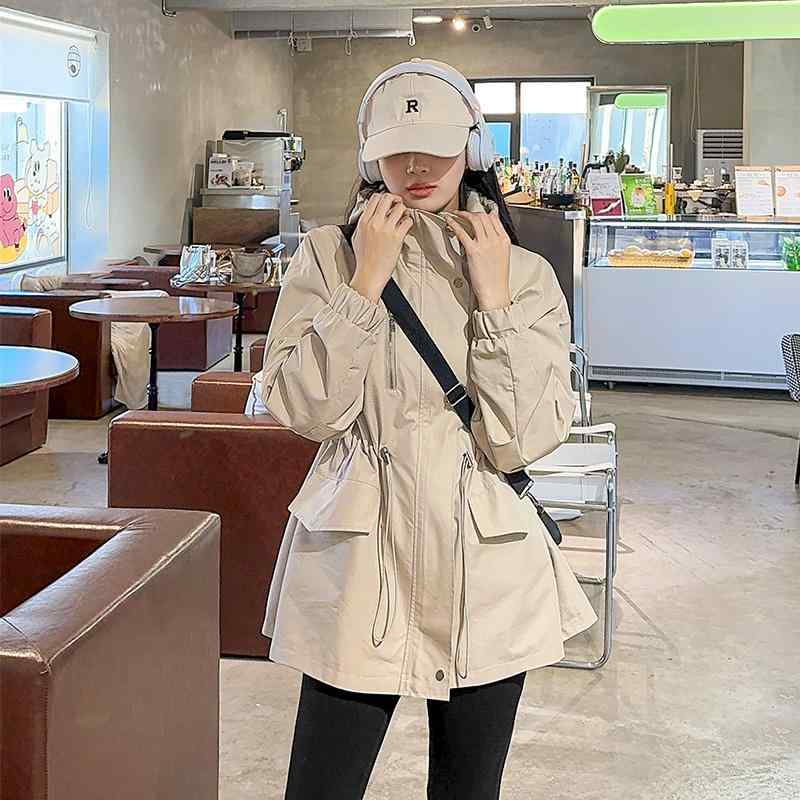 春 コーデ レディース 流行り物 オシャレ カワイイ   分かりやすい 好いたらしいめ 自然的 窈窕たる心地好い 成人女性服 ボンネット付き添い人 上衣 ベージュ 馬鹿でかい大きさ