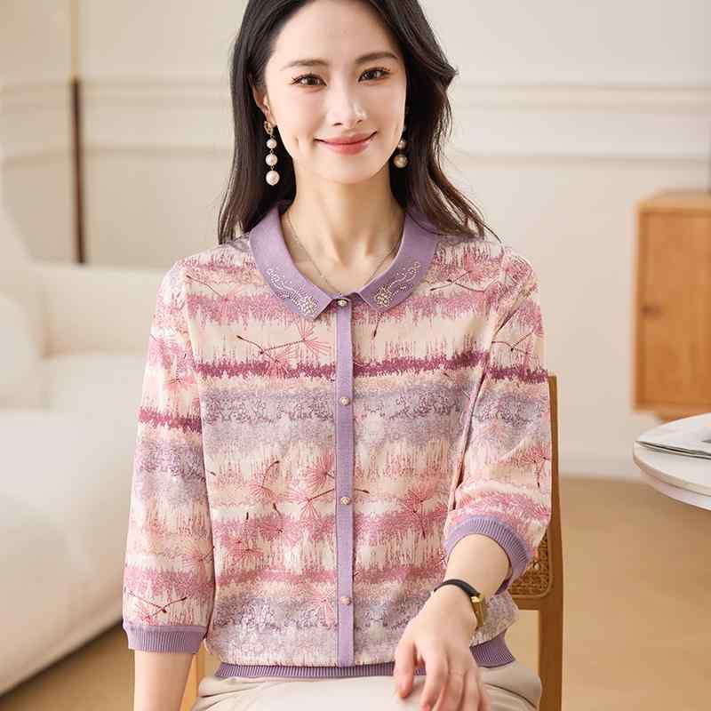 春 コーデ レディース 流行り物 オシャレ カワイイ   分かりやすい 好いたらしいめ 自然的 雅びやか心地よい お上さん服 編み物 プルオーバー 半袖 洋装 背広