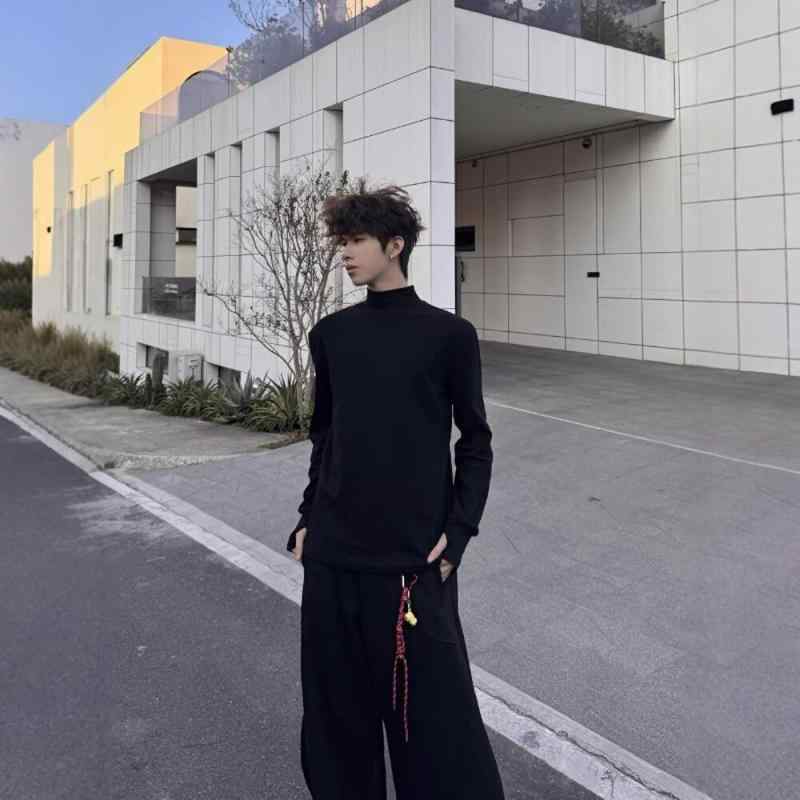 プラネット ワールド 春用 メンズ クリーン フィット 長袖 T シャツ ミドル丈 外着 ジャー マン ベルベット インナー スウェットシャツ