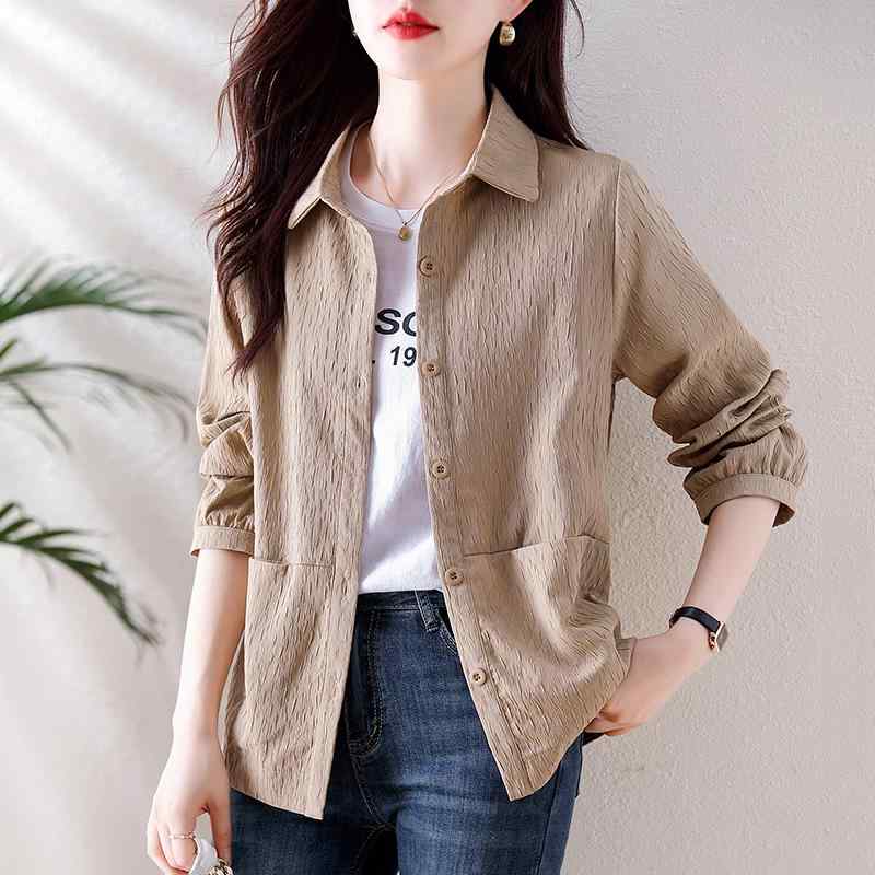 春 コーデ レディース ファッション オシャレ カワイイ シンプル きれいめ ナチュラル 上品カジュアル 婦人服 長袖 シャツ カジュアル ジャケット アウター トップス