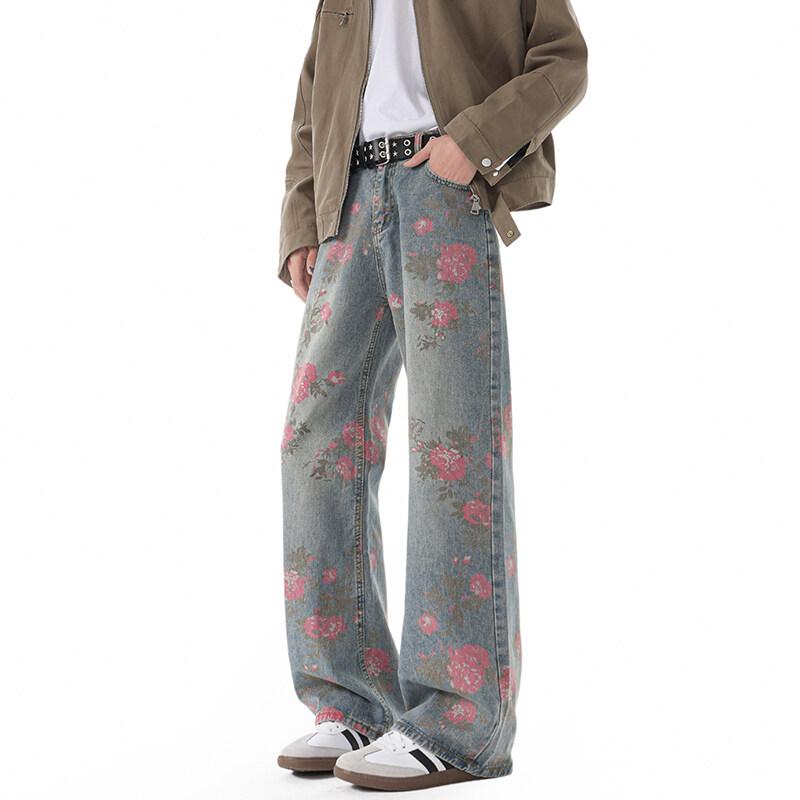 春 コーデ メンズ 用 服 シンプル ファッション オシャレ 大人 紳士服 アメリカン ストリート ストレート ワイド ジーンズ パンツ 春 カジュアル 通勤スタイル 重ね着コーデ ゆったりシルエット 快適フィット 動きやすい デイリー