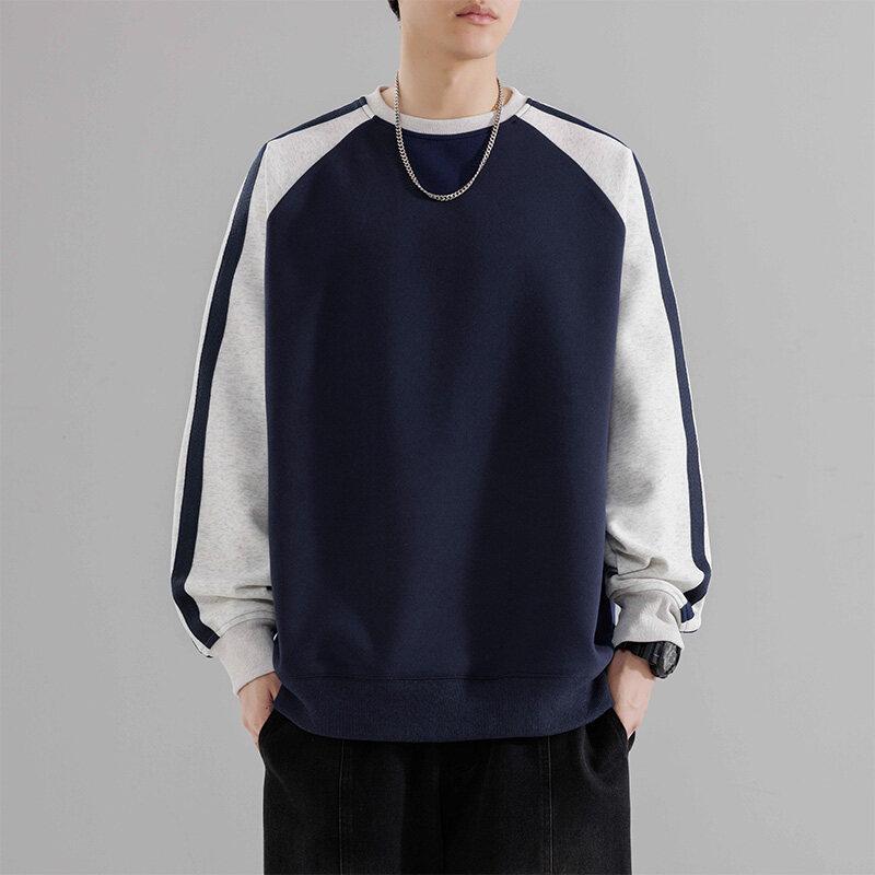 春 コーデ メンズ 用 服 シンプル ファッション オシャレ 大人 かっこいい 紳士服 アメリカン カジュアル 長袖 ラウンドネック スウェットシャツ カジュアル 通勤スタイル 重ね着コーデ ゆったりシルエット さらっと着 普段使い