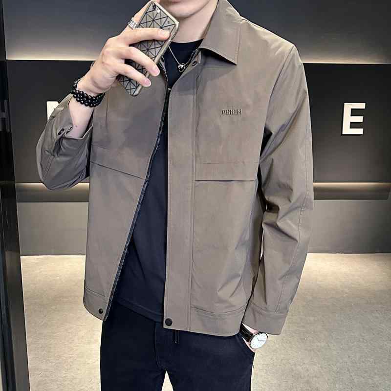 春 コーデ メンズ 用 服 シンプル ファッション オシャレ 大人 かっこいい 紳士服 カジュアル スリム ジャケット スクエアネック ハイエンド トップス 春 カジュアル 通勤スタイル 重ね着コーデ ゆったりシルエット 軽アウター