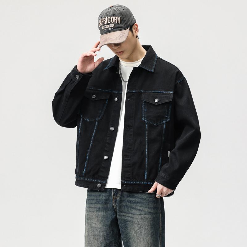 春 コーデ メンズ 用 服 分かりやすい 流行り物 オシャレ 成年者 かっこいい 成人男性服 アメリカン 表どおり ジーンズ上衣  心地よい 通い表現スタイル 重ね着コーデ ゆったり影ぼうし 軽アウター