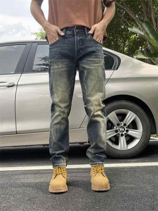 春 コーデ メンズ 用 服 分かりやすい 成年者 成人男性服 アメリカン 表どおり か細い デニム ズボン下 伸縮性 伸ばすこと 青色 テーパードストレート  心地よい 通い表現スタイル 重ね着コーデ ゆったり影ぼうし 好いたらしい填まる 動き分かりやすい デイリー
