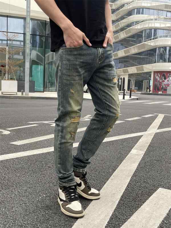 春 コーデ メンズ 用 服 シンプル ファッション オシャレ 大人 かっこいい 紳士服 カジュアル スリム ジーンズ パンツ ブルー 夏 カジュアル 通勤スタイル 重ね着コーデ ゆったりシルエット 快適フィット 動きやすい デイリー
