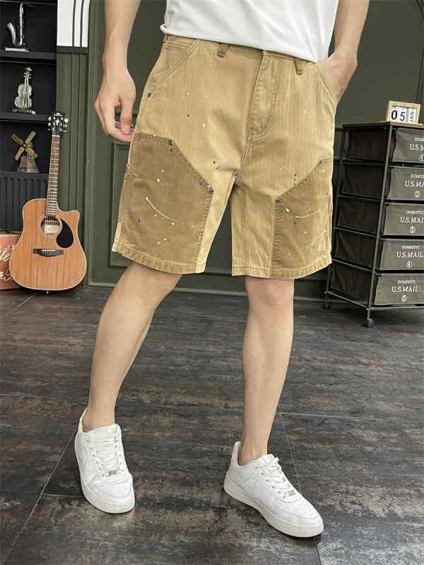 春 コーデ メンズ 用 服 シンプル ファッション オシャレ 大人 かっこいい 紳士服 カジュアル 五分丈 ワークウェア カーキ デニムパンツ カジュアル 通勤スタイル 重ね着コーデ ゆったりシルエット 快適フィット 動きやすい デイリー