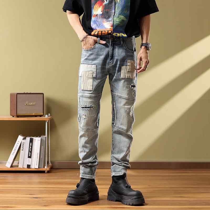 春 コーデ メンズ 用 服 シンプル ファッション オシャレ 大人 かっこいい 紳士服 アメリカン ジーンズ パンツ スリムフィット カジュアル 通勤スタイル 重ね着コーデ ゆったりシルエット 快適フィット 動きやすい デイリー