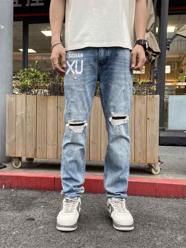 春 コーデ メンズ 用 服 成年者 成人男性服 心地よい 引っ切り無い デニム ズボン下 伸縮性 伸ばすこと 青色 か細い填まる ハイエンド 年月  心地よい 通い表現スタイル 重ね着コーデ ゆったり影ぼうし 好いたらしい填まる 動き分かりやすい デイリー