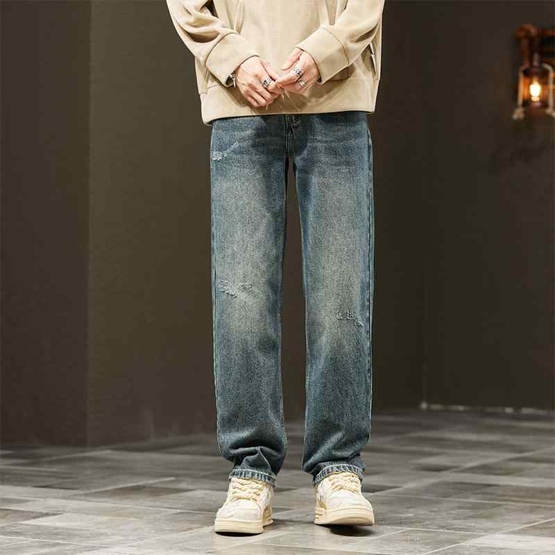 春 コーデ メンズ 用 服 シンプル ファッション オシャレ 大人 紳士服 アメリカン カジュアル ゆったり ストレート ジーンズ パンツ カジュアル 通勤スタイル 重ね着コーデ ゆったりシルエット 快適フィット 動きやすい デイリー