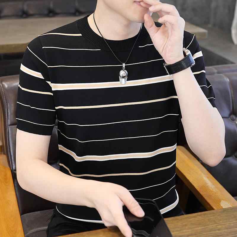 春 コーデ メンズ 用 服 シンプル ファッション オシャレ 大人 かっこいい 紳士服 カジュアル 半袖 快適 シャツ ラウンドネック ストライプ 夏 カジュアル 通勤スタイル 重ね着コーデ ゆったりシルエット さらっと着 普段使い