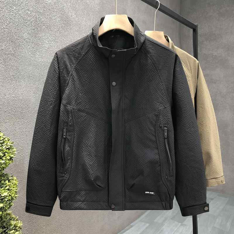 春 コーデ メンズ 用 服 シンプル ファッション オシャレ 大人 かっこいい 紳士服 スタンドカラー ジャケット カジュアル 春 カジュアル 通勤スタイル 重ね着コーデ ゆったりシルエット 軽アウター