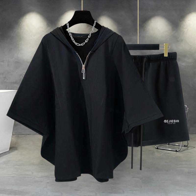 春 コーデ メンズ 用 服 シンプル ファッション オシャレ 大人 紳士服 ストレート 半袖 フード付き パンツ シャツ 無地 ジッパー カジュアル 通勤スタイル 重ね着コーデ ゆったりシルエット 快適フィット 動きやすい デイリー