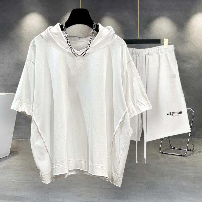 春 コーデ メンズ 用 服 分かりやすい 流行り物 オシャレ 成年者 かっこいい 成人男性服 心地よい 半袖 ボンネット付き添い人 プルオーバー 夏  心地よい 通い表現スタイル 重ね着コーデ ゆったり影ぼうし さらっと着 普段使い