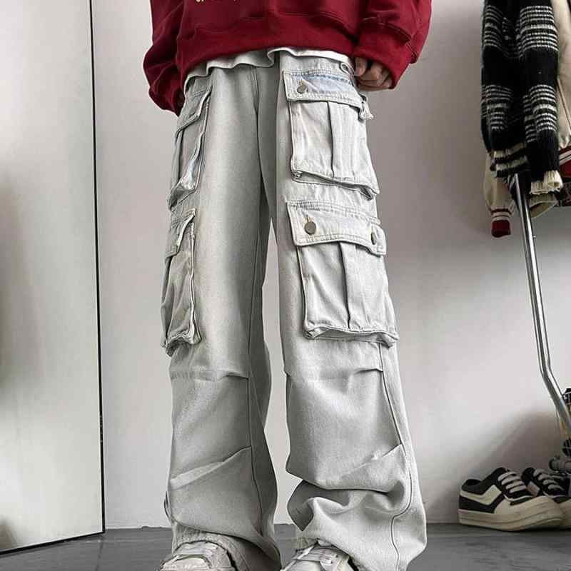 春 コーデ メンズ 用 服 シンプル 大人 紳士服 アメリカン カジュアル ストレート マルチ ポケット ジーンズ パンツ ワークウェア カジュアル 通勤スタイル 重ね着コーデ ゆったりシルエット 快適フィット 動きやすい デイリー