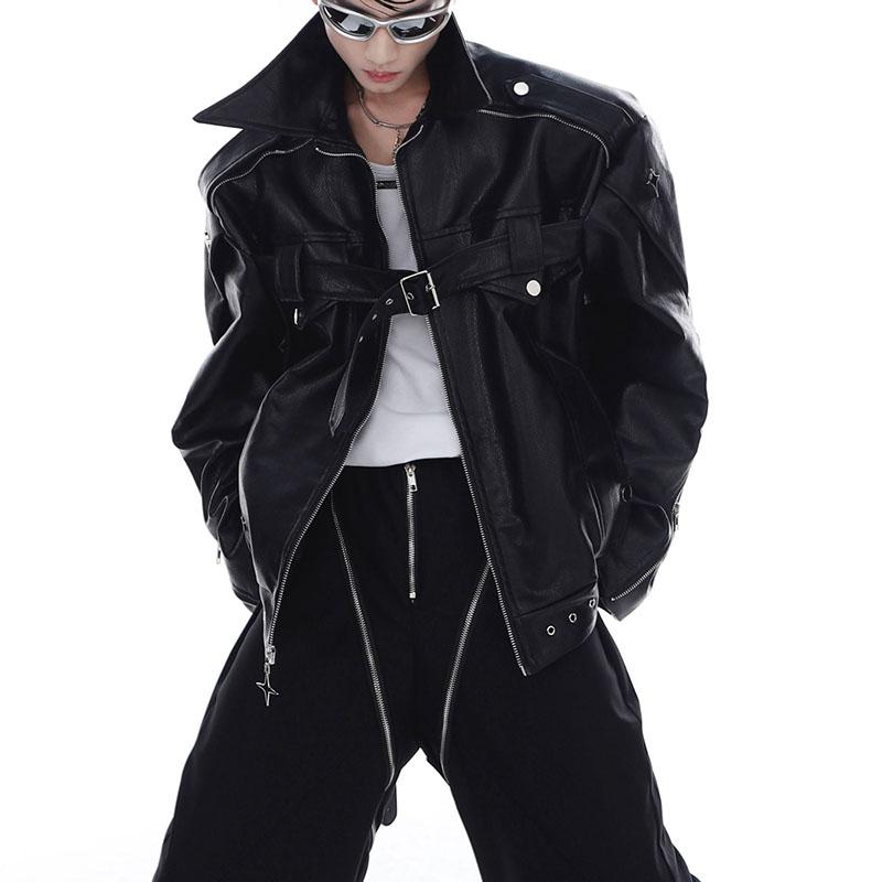 春 コーデ メンズ 用 服 分かりやすい 流行り物 オシャレ 成年者 かっこいい 成人男性服 アメリカン 表どおり 心地よい 細工物お召しもの PUなめし革上衣   心地よい 通い表現スタイル 重ね着コーデ ゆったり影ぼうし 軽アウター