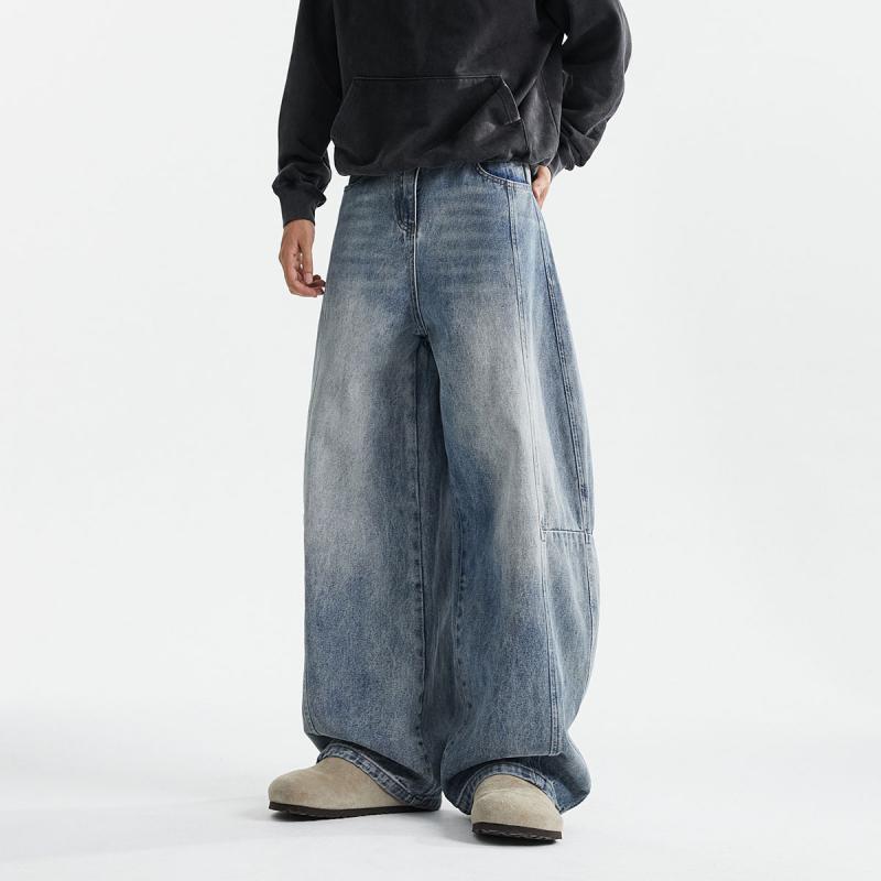 春 コーデ メンズ 用 服 シンプル ファッション 大人 紳士服 アメリカン ストリート カジュアル ストレート ワイド ジーンズ パンツ カジュアル 通勤スタイル 重ね着コーデ ゆったりシルエット 快適フィット 動きやすい デイリー