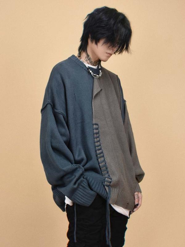 春 コーデ メンズ 用 服 シンプル ファッション 大人 紳士服 アメリカン ストリート プルオーバー ラウンドネック セーター 春 カジュアル 通勤スタイル 重ね着コーデ ゆったりシルエット 着 デイリーウェア 街歩きスタイル