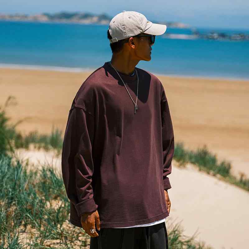 春 コーデ メンズ 用 服 分かりやすい 流行り物 オシャレ 成年者 かっこいい 成人男性服 長袖 好いたらしい プルオーバー 無地 秋 秋服  心地好い 通い表現スタイル 重ね着コーデ ゆったり影ぼうし さらっと着 普段使い