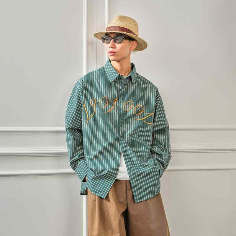春 コーデ メンズ 用 服 シンプル ファッション オシャレ 大人 かっこいい 紳士服 長袖 シャツ ジャケット ストライプ カジュアル 春 カジュアル 通勤スタイル 重ね着コーデ ゆったりシルエット 軽アウター