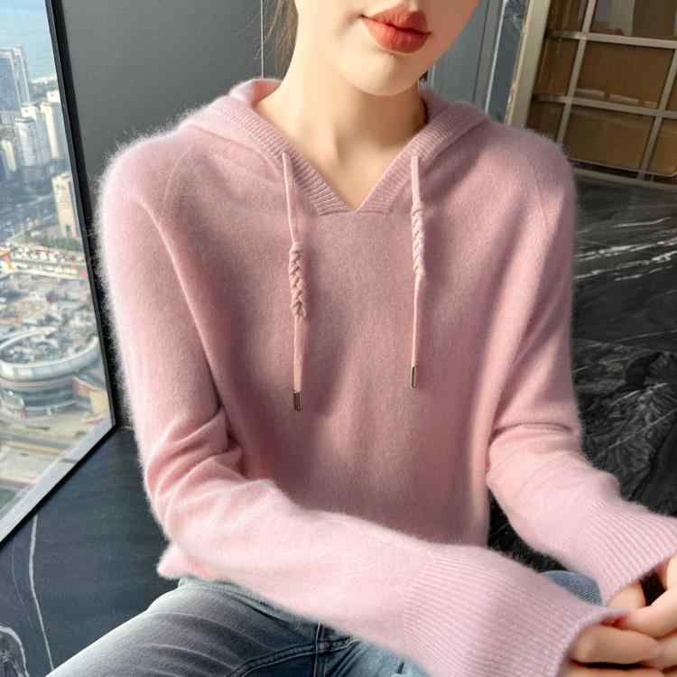 春 コーデ レディース 流行り物 オシャレ カワイイ   分かりやすい 好いたらしいめ 自然的 雅びやか心地よい お上さん服 シームレス ホンブルグ帽 ボンネット付き添い人 無地 スウェーター ティーシャツ 防寒  羊毛 サクラ色