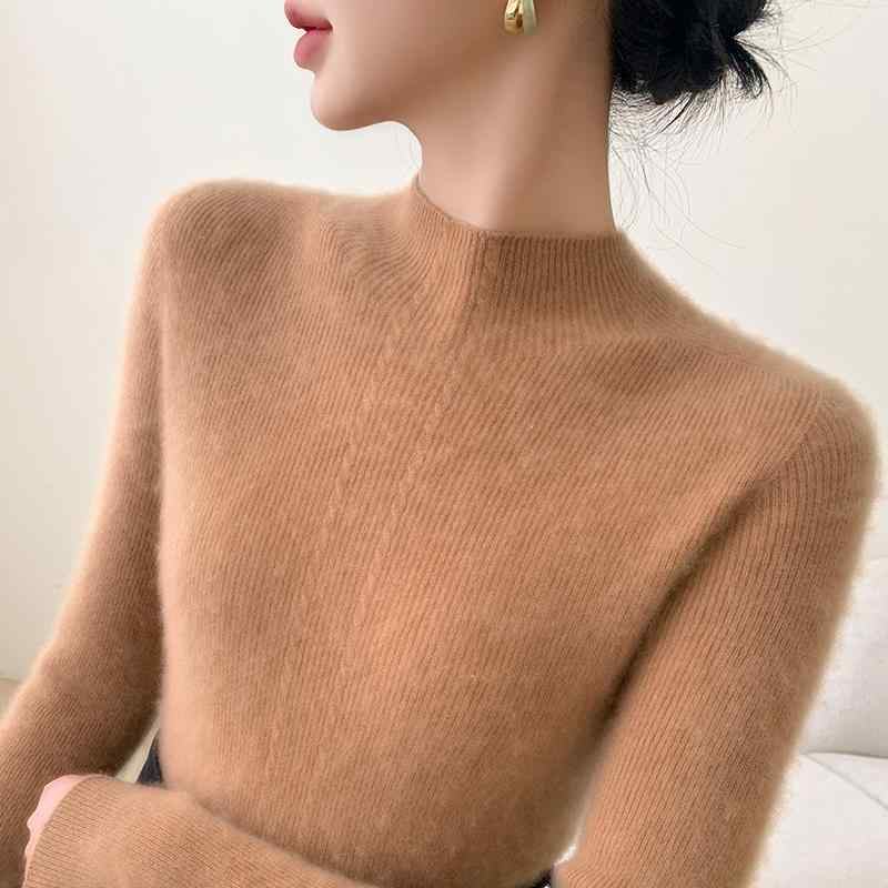 春 コーデ レディース 流行り物 オシャレ カワイイ   分かりやすい 好いたらしいめ 自然的 雅びやか心地よい お上さん服 二分の一 タートルネック もの言う花 ソリッドカラー スウェーター シームレス か細い 防寒 朦々たる 編み物 プルオーバー