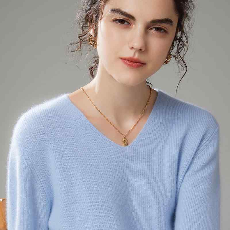 春 コーデ レディース ファッション オシャレ カワイイ シンプル きれいめ ナチュラル 上品カジュアル 婦人服 Vネック セーター プルオーバー スリム ニット トップス ｜リコット