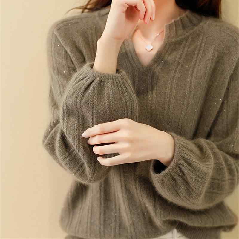春 コーデ レディース 流行り物 オシャレ カワイイ   分かりやすい 好いたらしいめ 自然的 雅びやか心地よい お上さん服 白いこと 色合い Vのど首 スウェーター ティーシャツ 羊毛 肌付き