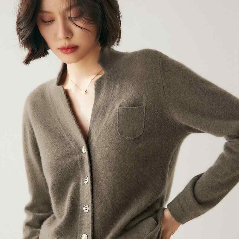 春 コーデ レディース ファッション オシャレ カワイイ シンプル きれいめ ナチュラル 上品カジュアル 婦人服 ニット カーディガン ニット セーター ベース ウール スタンドカラー ジャケット