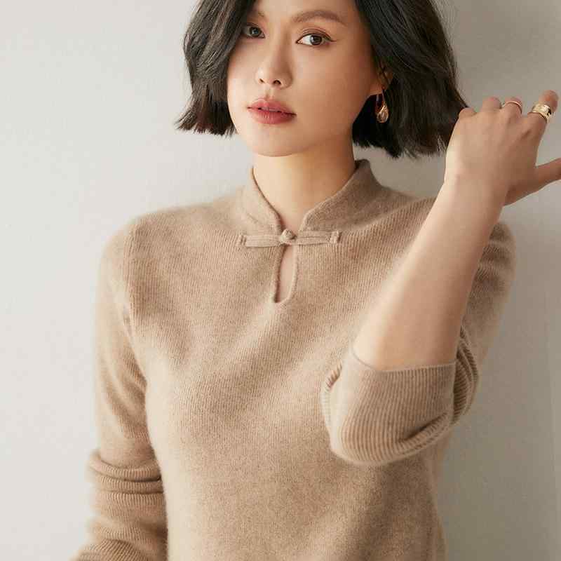 春 コーデ レディース ファッション オシャレ カワイイ シンプル きれいめ ナチュラル 上品カジュアル 婦人服 セーター スタンドカラー 赤