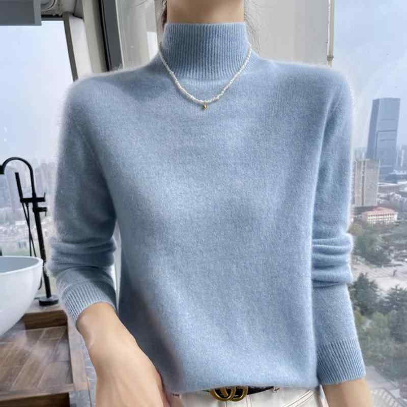 春 コーデ レディース 流行り物 オシャレ カワイイ   分かりやすい 好いたらしいめ 自然的 雅びやか心地よい お上さん服 二分の一 タートルネック もの言う花 ソリッドカラー スウェーター シームレス