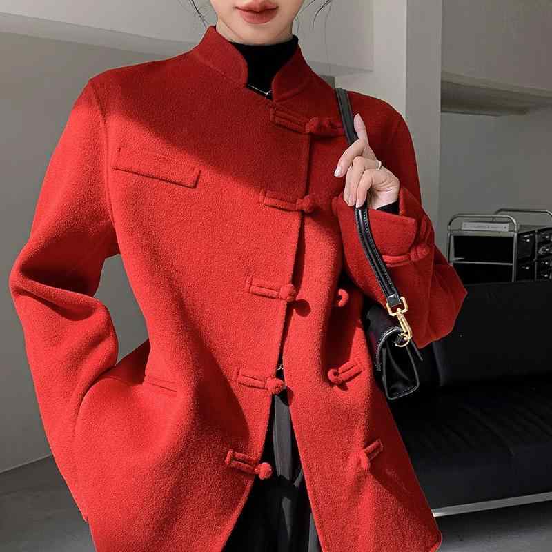 春 コーデ レディース ファッション オシャレ カワイイ シンプル きれいめ ナチュラル 上品カジュアル 婦人服 エスニック クラシック コート スリミング プレート ボタン ウール 15,848円