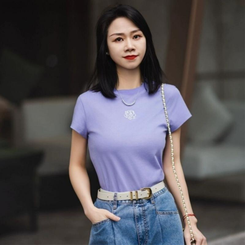春 コーデ レディース ファッション オシャレ カワイイ シンプル きれいめ ナチュラル 上品カジュアル 婦人服 ホワイト カラー 夏 シンプル カジュアル 半袖 Tシャツ トップス 5,506円