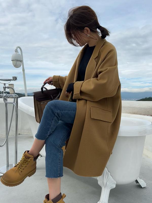春 コーデ レディース ファッション オシャレ カワイイ シンプル きれいめ ナチュラル 上品カジュアル 婦人服 ウール コート |リコット