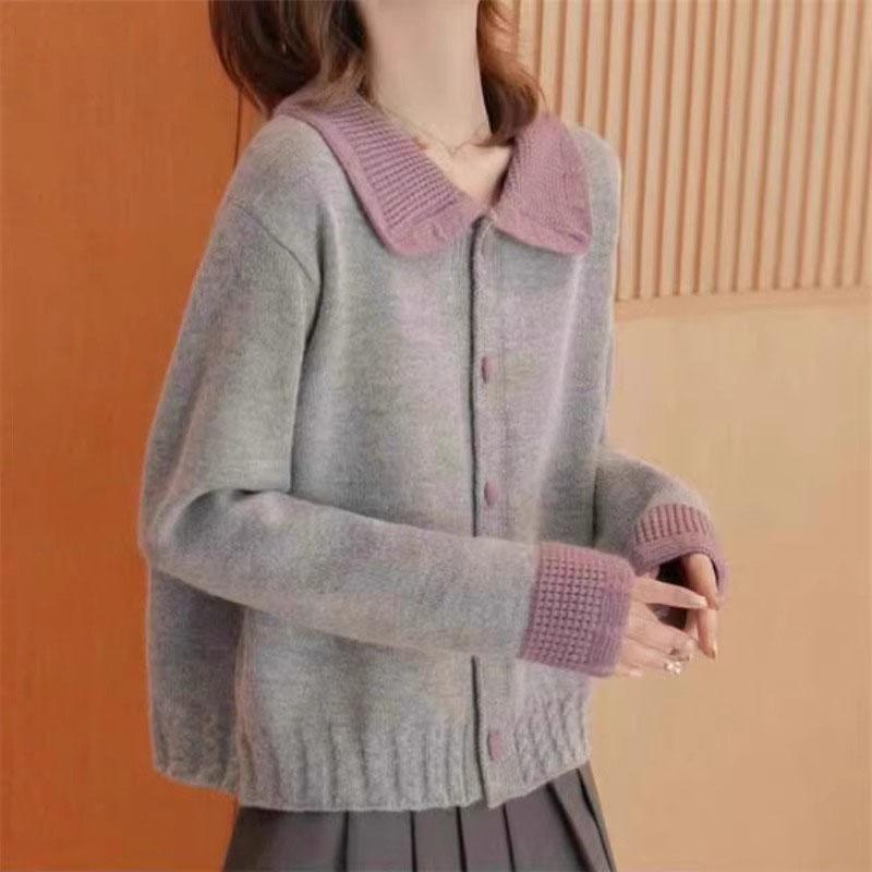 春 コーデ レディース ファッション オシャレ カワイイ シンプル きれいめ ナチュラル 上品カジュアル 婦人服 カラーマッチング ボタン ニット カーディガン セーター ジャケット 5,643円