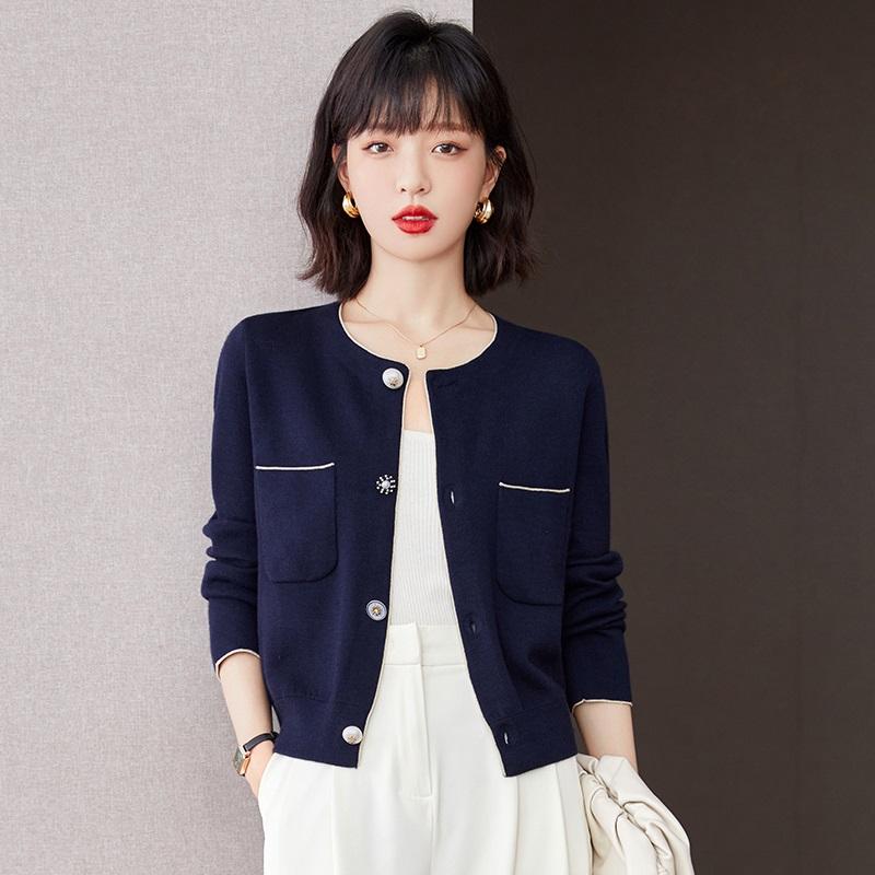春 コーデ レディース ファッション オシャレ カワイイ シンプル きれいめ ナチュラル 上品カジュアル 婦人服 フレグランス ウール ニット カーディガン 長袖 ジャケット