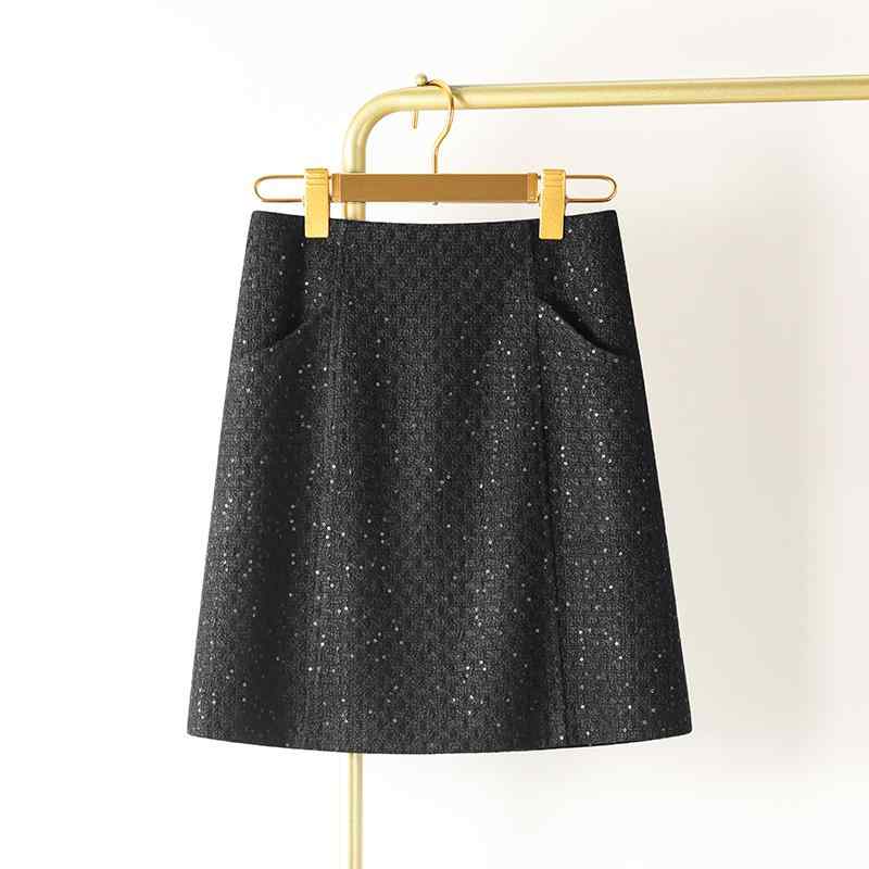 夏コーデ レディース 流行り物 服 オシャレ カワイイ 亭主もち用 分かりやすい 成年者カワイイ 大層らしい大きさ 亭主もち服  黒いこと 羊毛ツィード スコート 三尺帯 隠し A伝達ルート