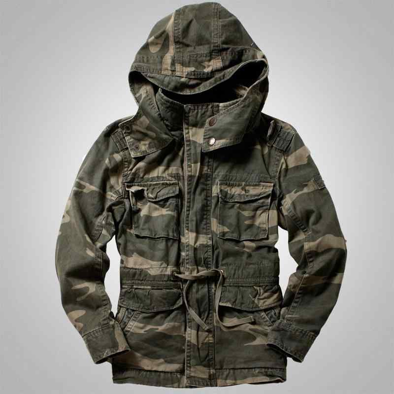 メンズ ファッション 服 男性用 オシャレ シンプル 大人 かっこいい ストリート アメリカン マルチ ポケット ジャケット ミドル丈 ワークウェア 迷彩 フード付き アウトドア ミリタリー M65 ウインドブレーカー