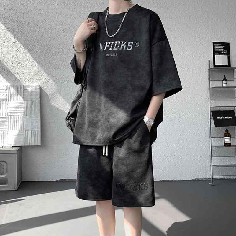 メンズ 流行り物 服 成人男性用 オシャレ 分かりやすい 成年者 かっこいい 表どおり アメリカン レトロ 後ろぎたない 半袖 背広 ゆったり 心地よい 運動競技 プルオーバー ズボン下 タイダイ柄 背広