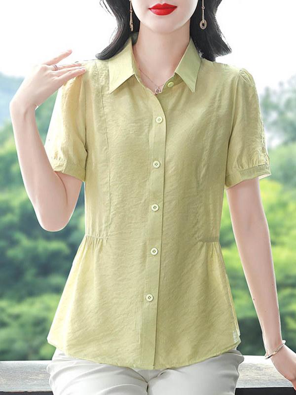 秋コーデ レディース ファッション 女性用 コットン リネン シャツ トップス 大きいサイズ 半袖 5,158円