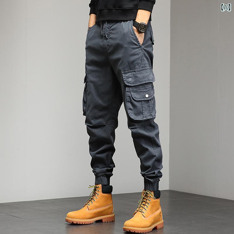 メンズ ファッション 服 男性用 オシャレ シンプル 大人 かっこいい ストリート ベルベット アウトドア ゆったり 袖口 カジュアル アメリカン 登山 パラシュート 綿 パンツ