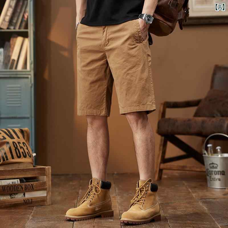 メンズ ファッション 服 男性用 オシャレ シンプル 大人 かっこいい ストリート 薄手 コットン カジュアル パンツ アメリカン ゆったり 快適 ストレート 五分丈 スポーツ パンツ