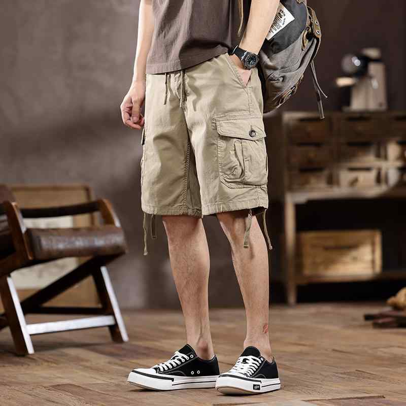 メンズ ファッション 服 男性用 オシャレ シンプル 大人 かっこいい ストリート アメリカン 綿 ワークパンツ 薄手 アウトドア 五分丈 パンツ カジュアル ドローストリング