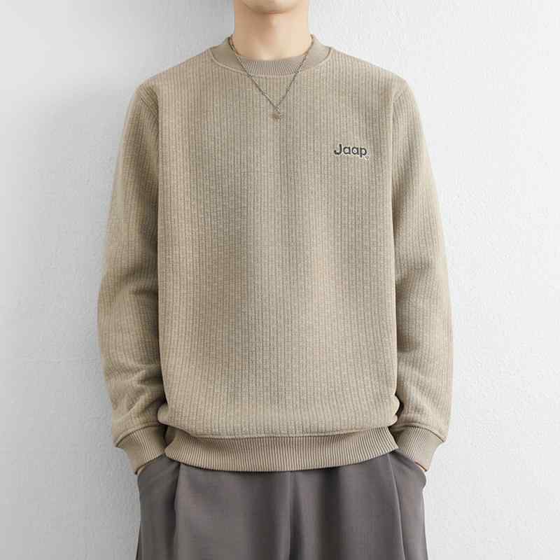 メンズ 流行り物 服 成人男性用 オシャレ 分かりやすい 成年者 かっこいい 表どおり 成人男性服  レタード プルオーバー 絨毛 プルオーバー 労働者の一団 のど首 編み物 メンズファッション-トップス