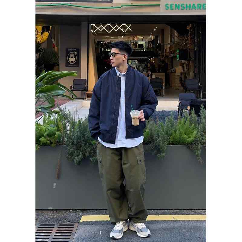 メンズ ファッション 服 男性用 シンプル かっこいい 大人 ストリート カジュアル ビジネス 通勤 綿服 カジュアル ベースボールカラー フライト ジャケット