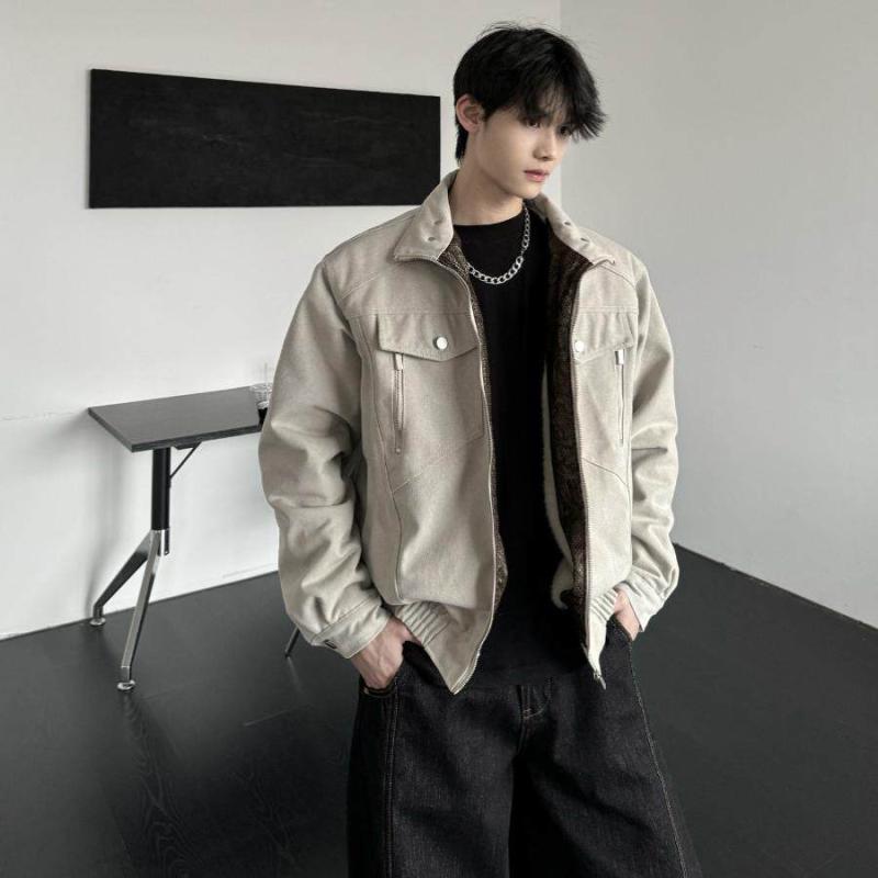 メンズ ファッション 服 男性用 シンプル かっこいい 大人 ストリート カジュアル ビジネス 通勤 マウンテン パイソン スタンドカラー キャンバス ジャケット ワークウェア丈 コットンジャケット｜リコット