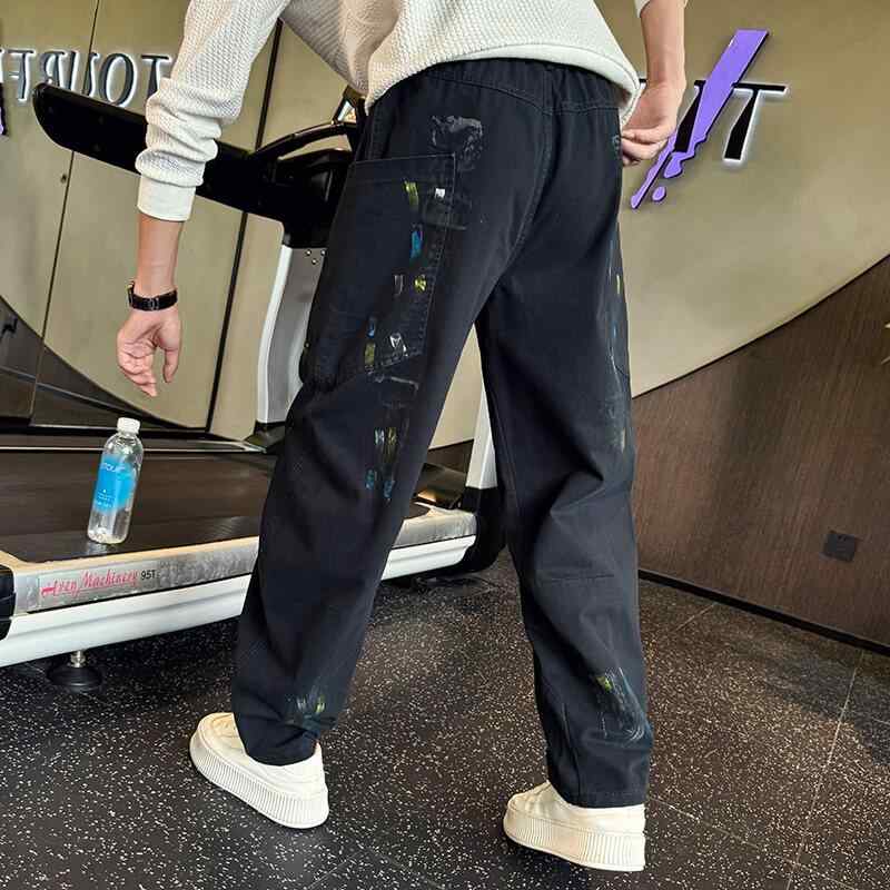 メンズ ファッション 服 男性用 シンプル かっこいい 大人 春コーデ パンツ ゆったり ペイント スプラッター カラープリント カジュアル パンツ